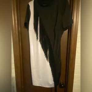 Black & White Fringe Dress